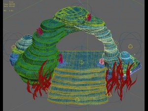 cartoon underwater city - small stone arch 02 Model 3D
