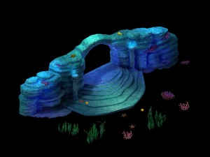 cartoon underwater city - rock arch 01 3Dモデル