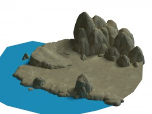 cartoon forest - river bank connection 3D Model