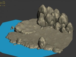 cartoon forest - river bank connection 3D 모델