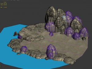 cartoon forest - river bank connection 3D 모델