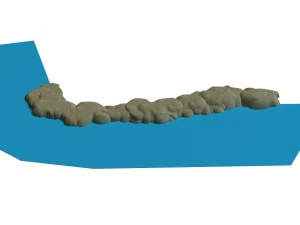 floresta dos desenhos animados - loop de conex&atilde;o da margem do rio Modelo 3D