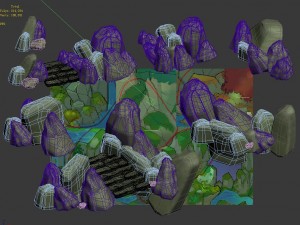 cartoon forest - river stone Modelo 3D