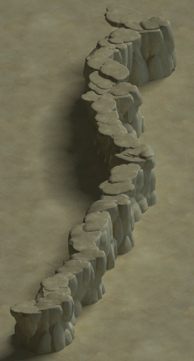 cartoon forest - river stone connection 02 3D Модель .c4d .max .obj .3ds .fbx .stl .blend 