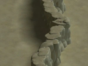 floresta dos desenhos animados - conex&atilde;o de pedra do rio 02 Modelo 3D