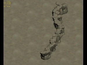 cartoon forest - river stone connection 02 3D Model
