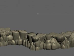 cartoon forest - river stone connection 03 3D Model