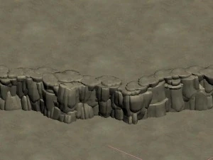 cartoon forest - river stone connection 3D Model