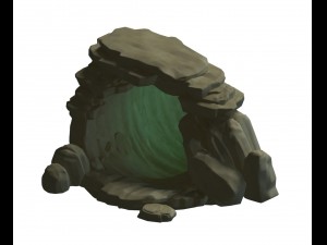 cartoon forest - stone cave 01 3D 模型