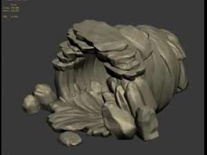 cartoon forest - stone cave 01 3D Model