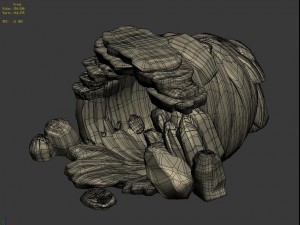 cartoon forest - stone cave 01 Model 3D