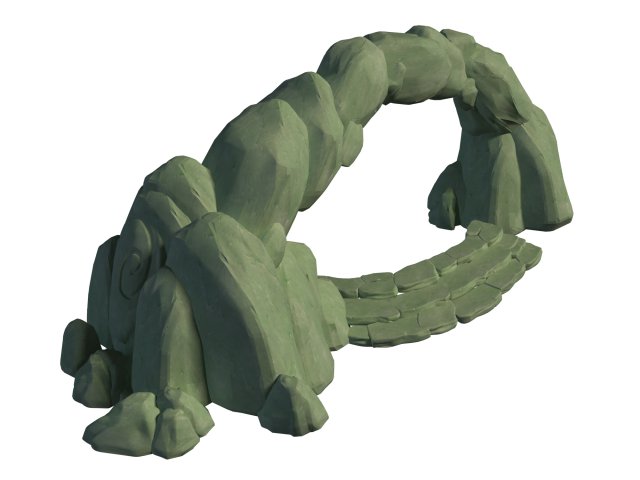 cartoon forest - stone arch 01 3D Model .c4d .max .obj .3ds .fbx .stl .blend 