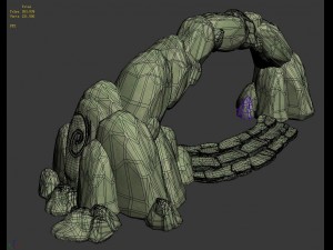cartoon forest - stone arch 01 3D Model