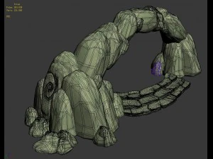 cartoon forest - stone arch 01 3D Model