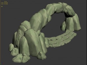 cartoon forest - stone arch 01 3D Model