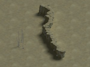 cartoon forest - stone cliff connection 01 3D Model