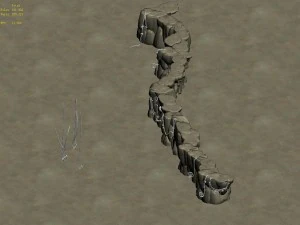 cartoon forest - stone cliff connection 01 3D Model