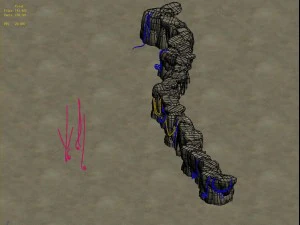cartoon forest - stone cliff connection 01 3D Model