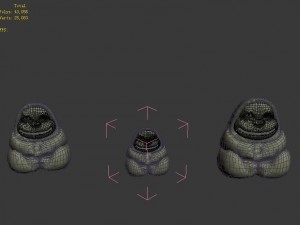 cartoon mountain shape - stone statue 3D Model