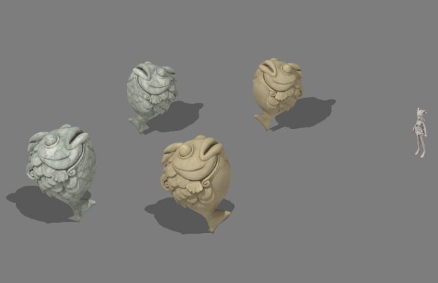 cartoon mountain shape - stone fish Modello 3D .c4d .max .obj .3ds .fbx .stl .blend 