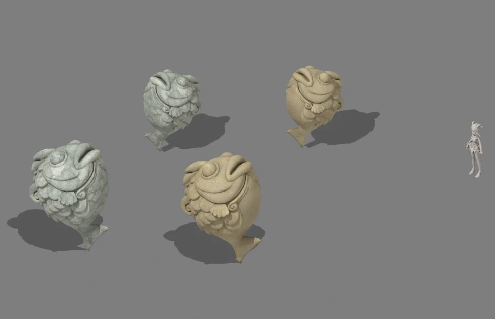 cartoon mountain shape - stone fish 3D Model .c4d .max .obj .3ds .fbx .stl .blend 