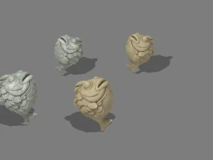 कार्टून पहाड़ की आकृति - पत्थर की मछली 3D मॉडल