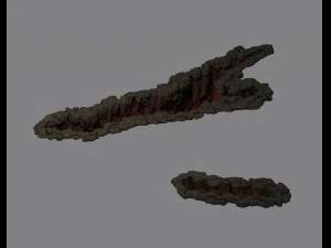 longa cidade principal - fora da cidade costura rachada 01 Modelo 3D