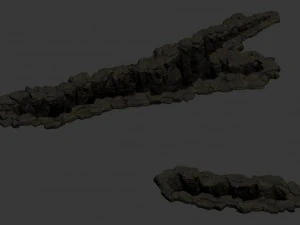 long main city - outside the city cracked seam 01 3D Model