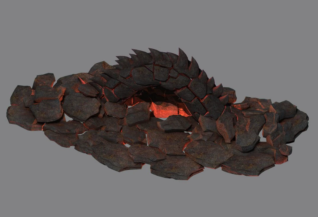 dragon are the main city - outside the city protruding ancient dragon body 02 3D Model .c4d .max .obj .3ds .fbx .stl .blend 