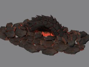 ドラゴンが主要な都市 - 都市の外に突き出た古代ドラゴンの体02 3Dモデル