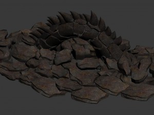 dragon are the main city - outside the city protruding ancient dragon body 02 Modelo 3D