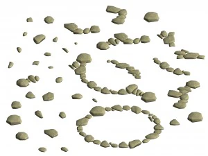 гора - маленький камень 3D Модель