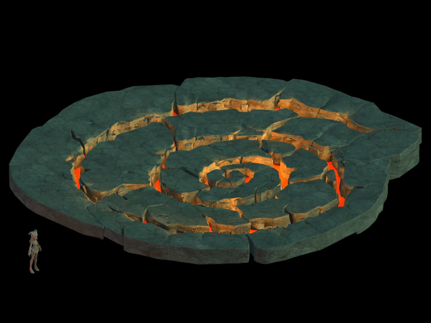 mountain - spell circle magma platform 09 3D Model .c4d .max .obj .3ds .fbx .stl .blend