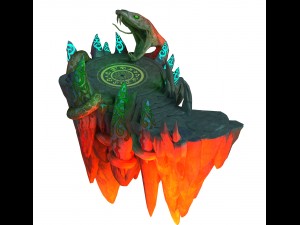 yamagata - stone snake wrapped around the circular platform 3D Model
