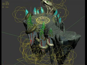 yamagata - stone snake wrapped around the circular platform 3D Model