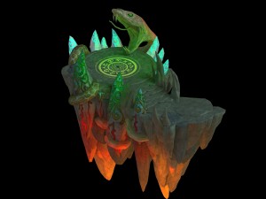 yamagata - stone snake wrapped around the circular platform 3D Model