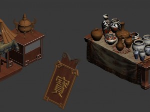 city family - interior accessories 03 3D Model