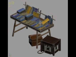 city street - book stall 3D Model