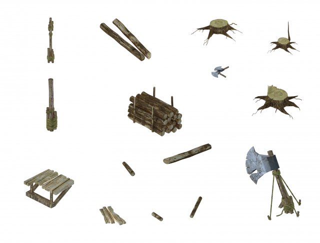 logging - tools 043 3D Model .c4d .max .obj .3ds .fbx .stl .blend 