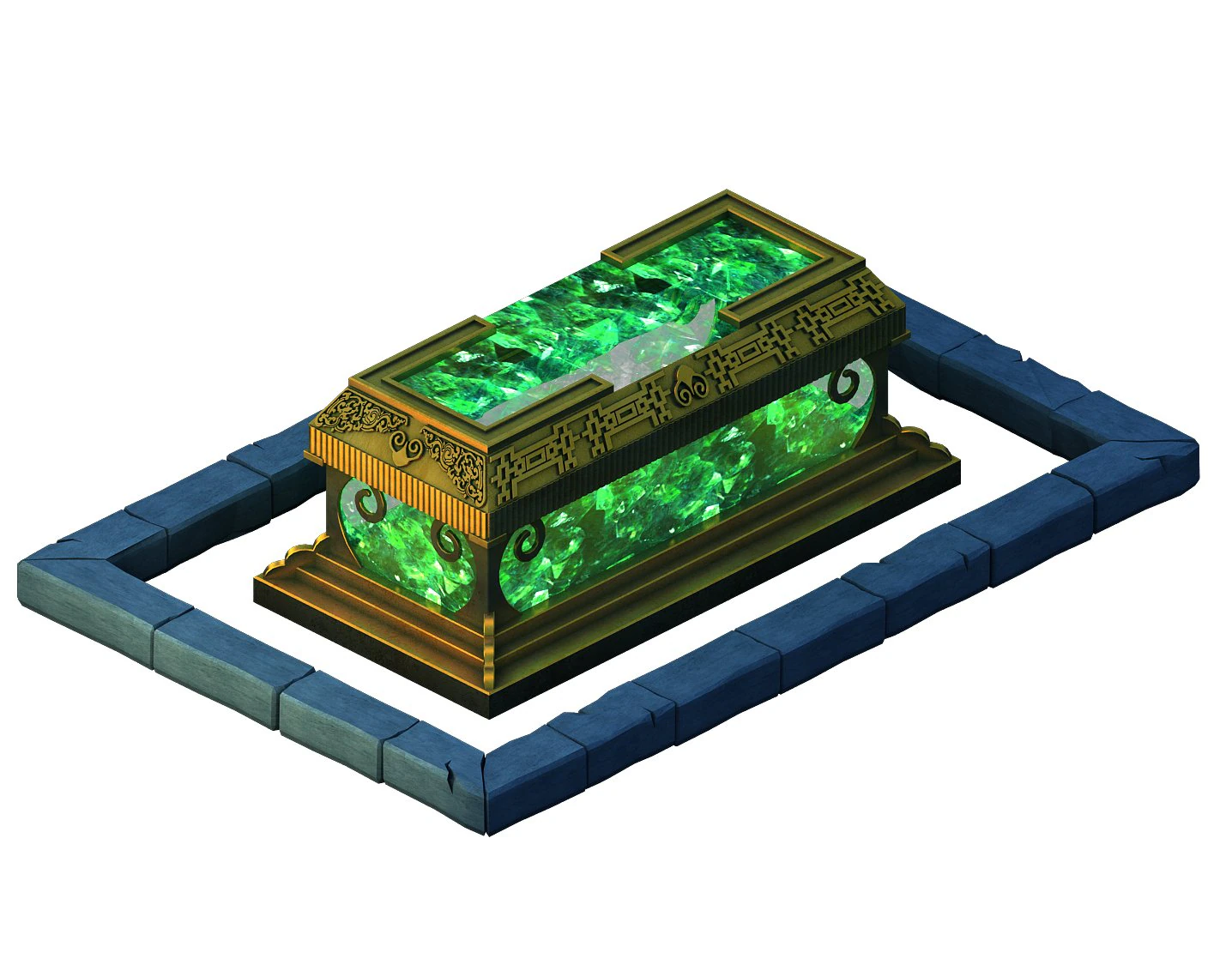 ghost mountain - bronze crystal coffin 3D Model .c4d .max .obj .3ds .fbx .stl .blend 