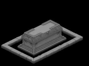 ghost mountain - bronze crystal coffin 3D Model