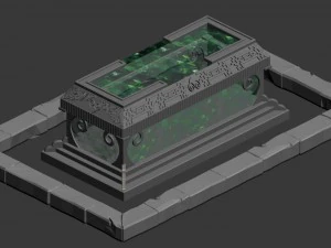 ghost mountain - bronze crystal coffin 3D Model