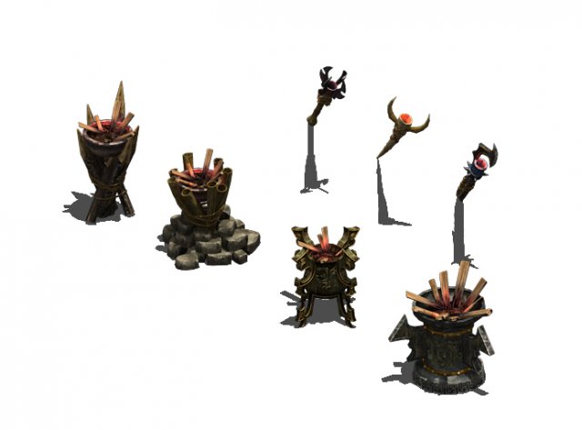brazier - torch 3D Model .c4d .max .obj .3ds .fbx .stl .blend 