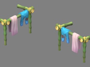 cartoon world - love clothes racks 3D Модель