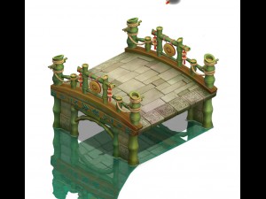 cartoon world - love flooding bridge Modello 3D