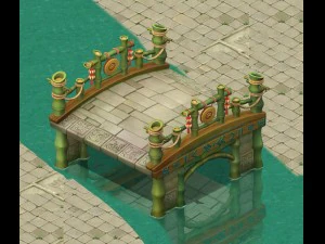 cartoon world - love flooding bridge 3D Model