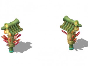 cartoon world - wave plate sugar family 3D 모델