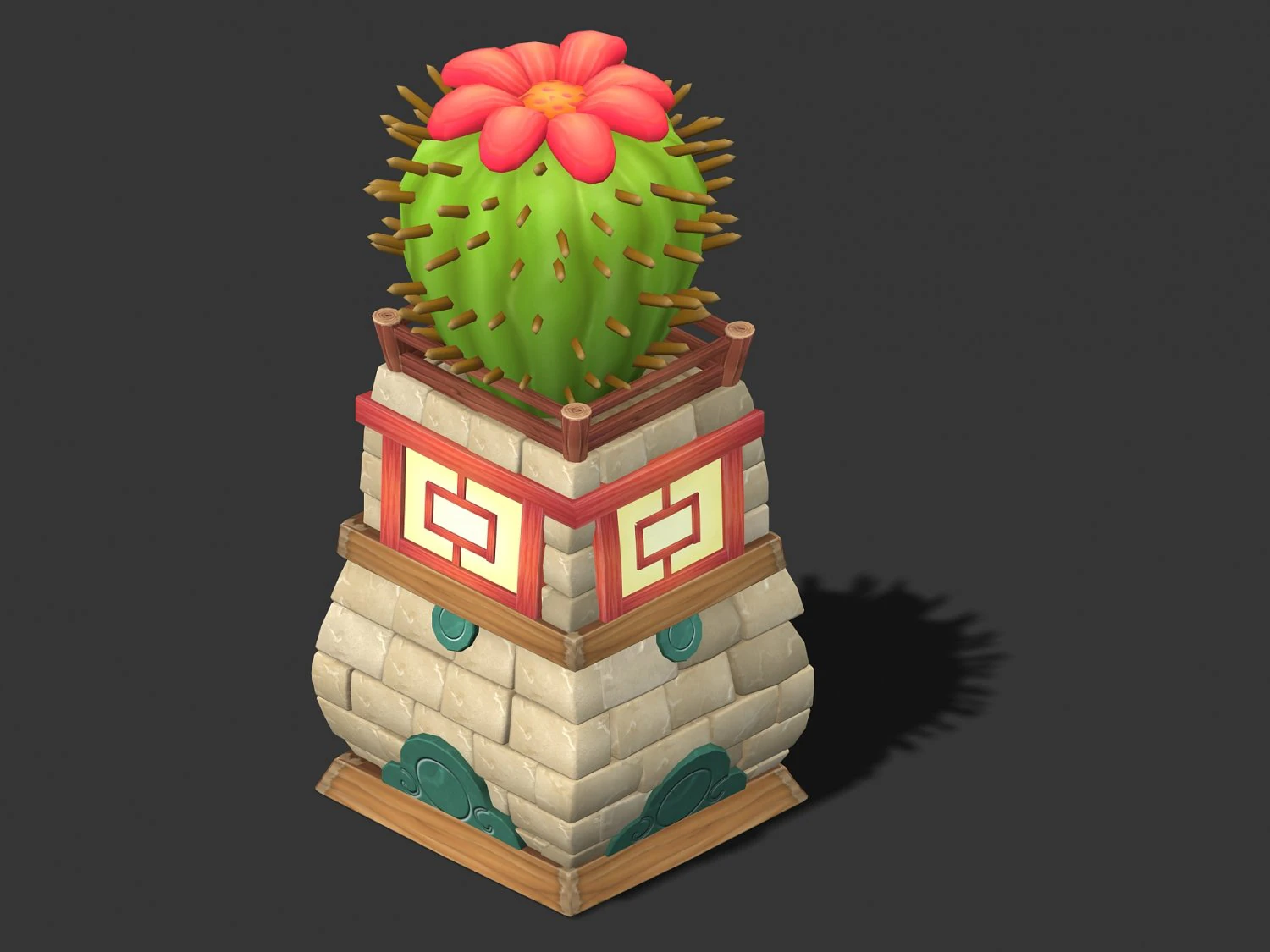 cartoon world - gate light 03 3D Model .c4d .max .obj .3ds .fbx .stl .blend 