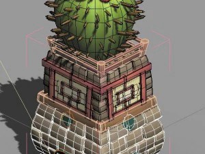 cartoon world - gate light 03 3D Model