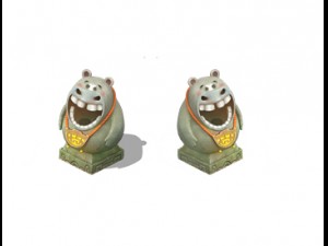 cartoon world - hippo trash Modèle 3D
